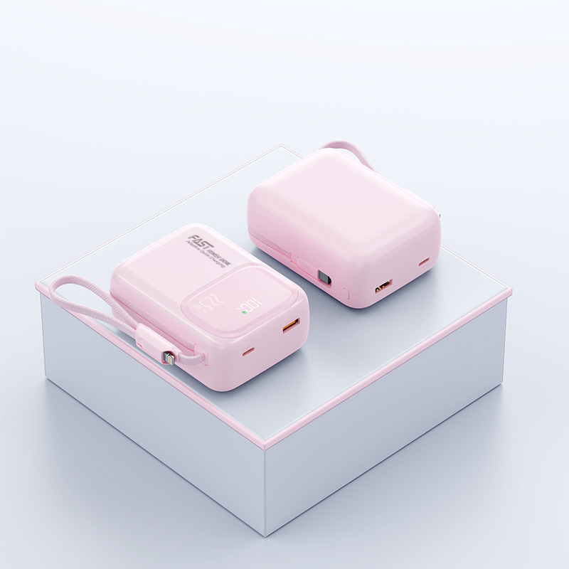 Mini Portable Charger 30000mAh 22.5W Fast Charging Power Bank  USB-C Cable Travel Essential