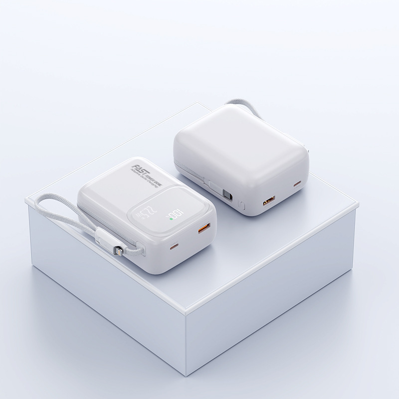 Mini Portable Charger 30000mAh 22.5W Fast Charging Power Bank  USB-C Cable Travel Essential