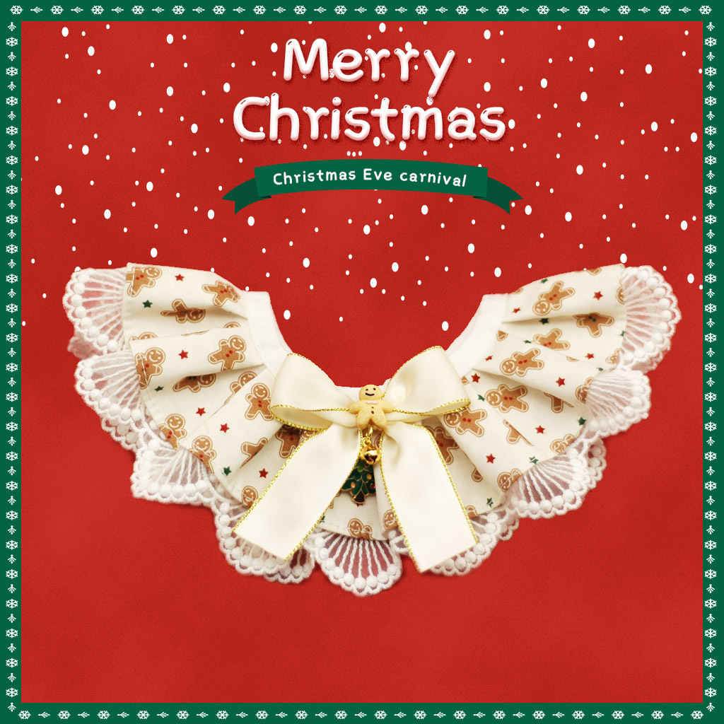 Christmas Lace Saliva Towel With Bell Pet Bow Bib Collar Scarf Plaid Bow Pendant For Dog Cat Collar Necklace Grooming Accessory