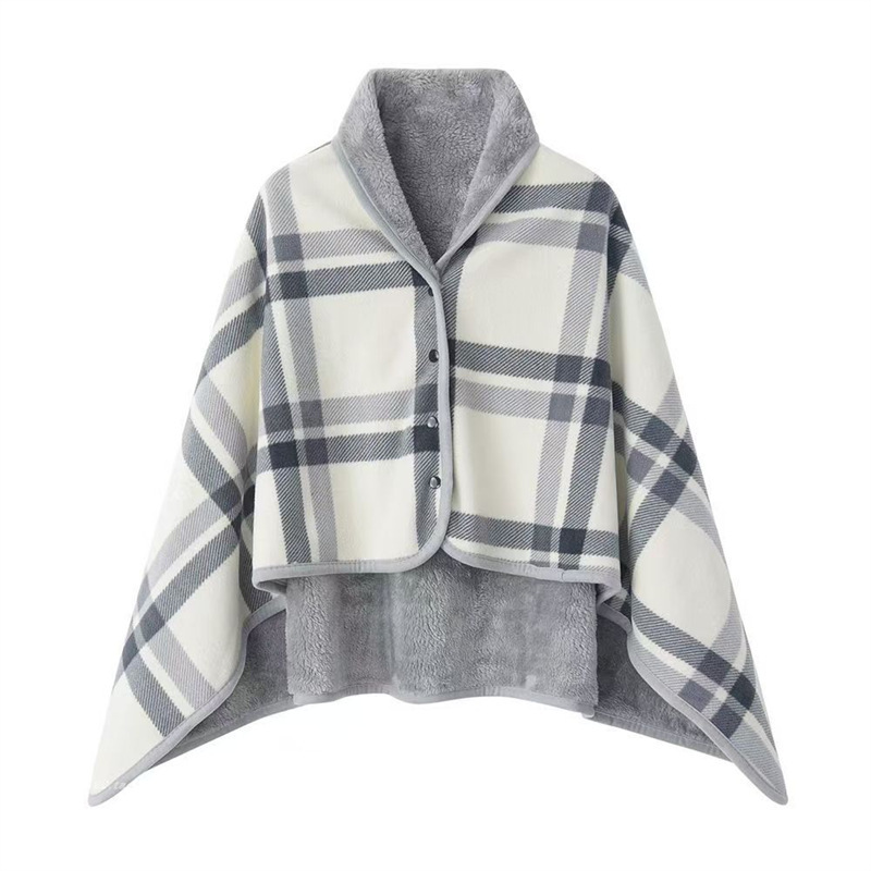 1pc Wearable Blankets Shawl Blanket Flannel Lazy Casual Office Blanket