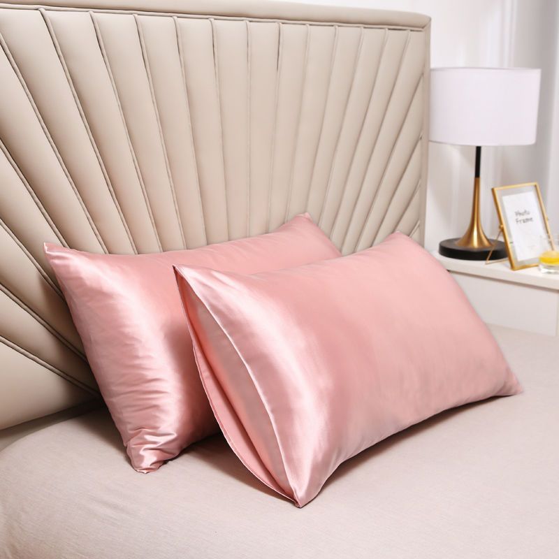 Satin Pillow Case Silky Pillow Cover Plain Color for Hair Protection Luxury Cushion Covers