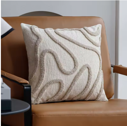 Boho Style Chenille Decorative Throw Pillow Cover Soft Geometric Lines Cushion Covers 45x45 3-color Pillowcase Sofa Living Room