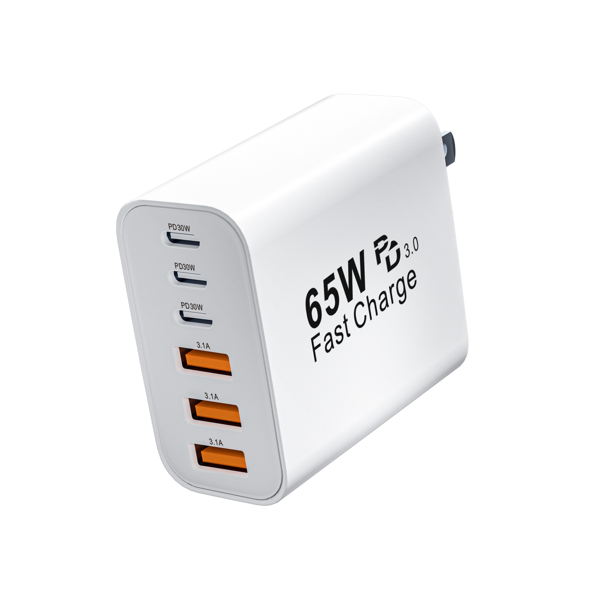 65W PD Wall Charger Fast Charging US Standard Plug 3C3A