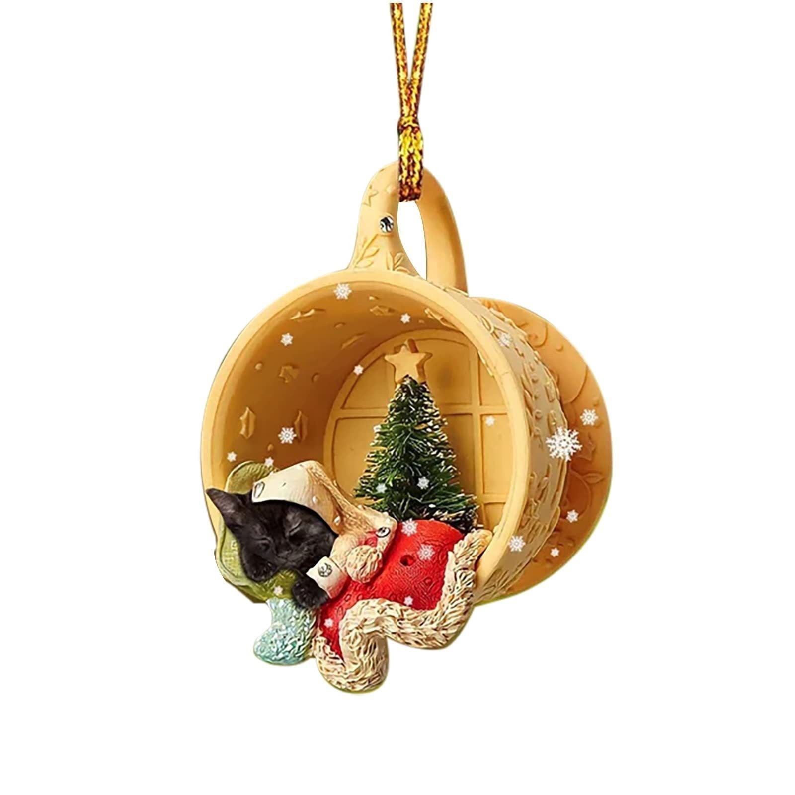 Christmas Tree Pendant Dog Animal Drop Ornament In Snow Pocket Hanging New Year Festive Party Supplies Room Decoration Xmas Gift