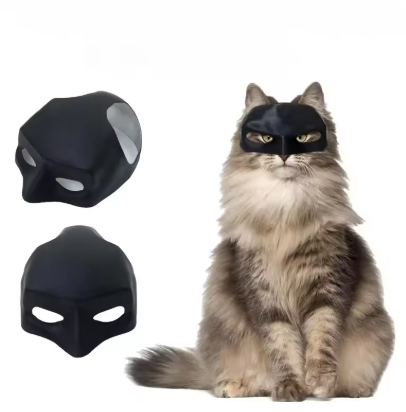 Cat Avenger Mask Black Bat Halloween Cosplay Hat Cat Funny Toys Cool Cat Masks Photos Props Pet Accessories