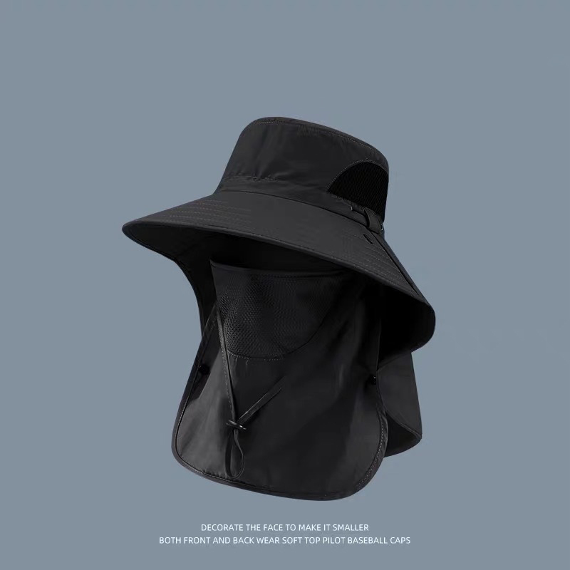 Summer Sun Hats UV Protection Outdoor Hunting Fishing Cap For Men Women Hiking Camping Visor Bucket Hat Neck Flap Fisherman Hat