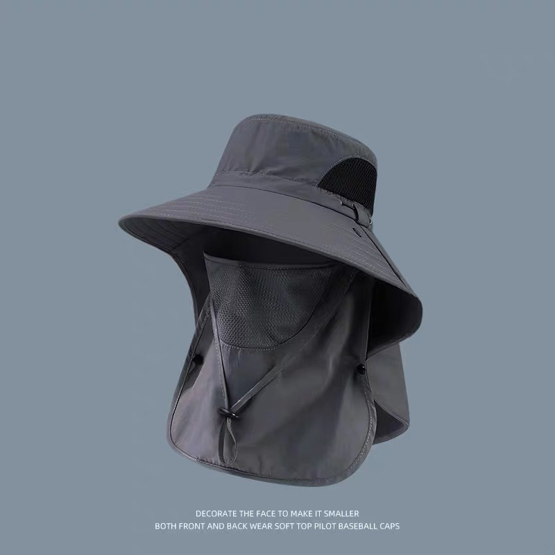 Summer Sun Hats UV Protection Outdoor Hunting Fishing Cap For Men Women Hiking Camping Visor Bucket Hat Neck Flap Fisherman Hat