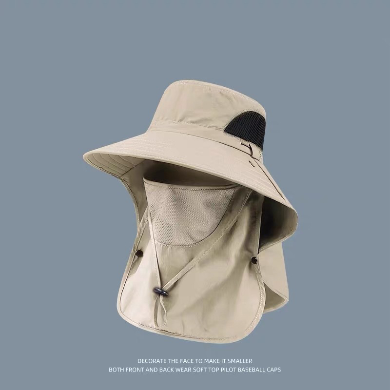 Summer Sun Hats UV Protection Outdoor Hunting Fishing Cap For Men Women Hiking Camping Visor Bucket Hat Neck Flap Fisherman Hat