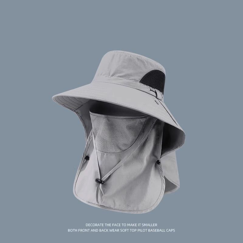 Summer Sun Hats UV Protection Outdoor Hunting Fishing Cap For Men Women Hiking Camping Visor Bucket Hat Neck Flap Fisherman Hat