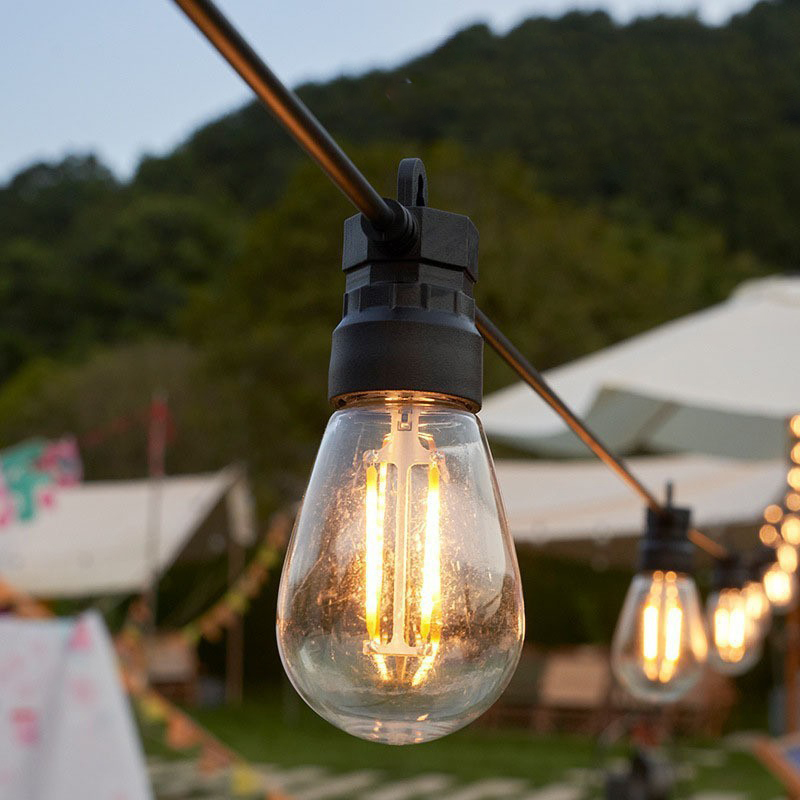 Outdoor String Lights Patio LED Light Waterproof Porch Lighting Plastic Bulb