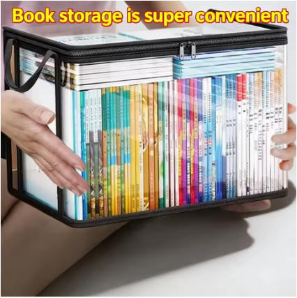 Large Capacity Foldable Storage Box Student Dormitory Classroom Book Storage Box Transparent Waterproof Home Book Box