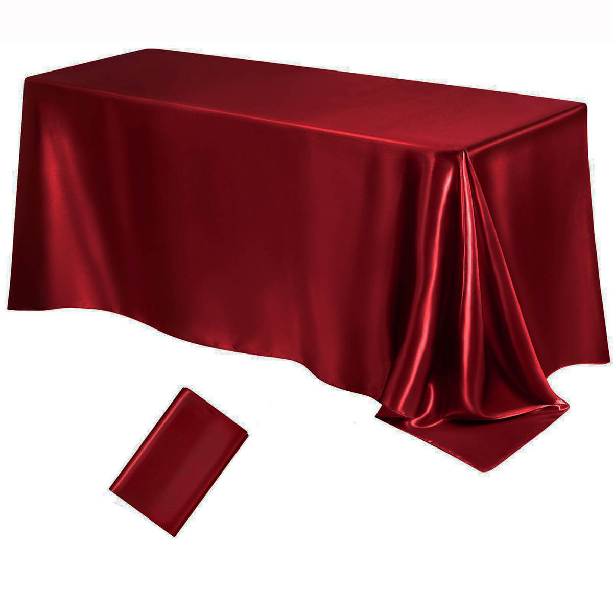 Rectangle Wedding Satin Large Tablecloth Bright Smooth Silk Table Cover Anniversary Dining Party High-End Table Decor