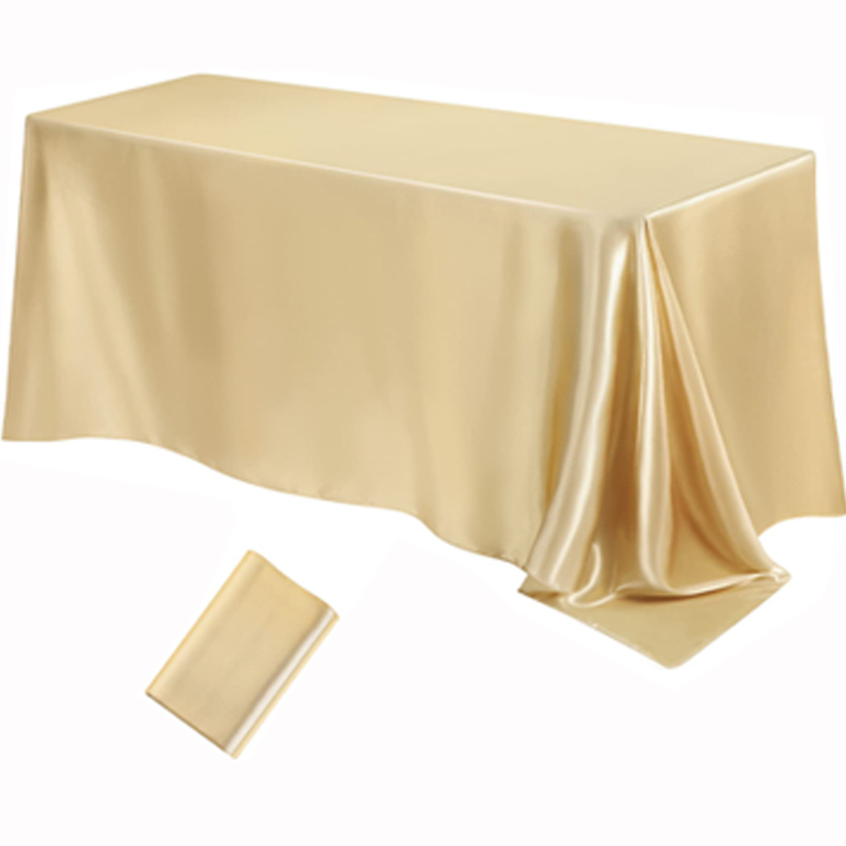 Rectangle Wedding Satin Large Tablecloth Bright Smooth Silk Table Cover Anniversary Dining Party High-End Table Decor