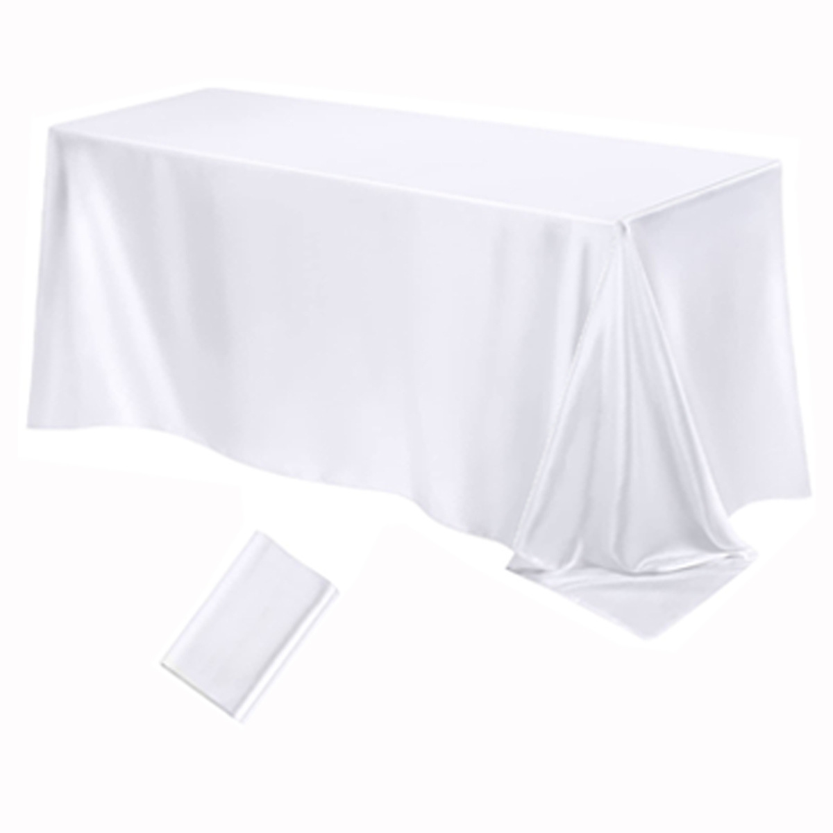 Rectangle Wedding Satin Large Tablecloth Bright Smooth Silk Table Cover Anniversary Dining Party High-End Table Decor