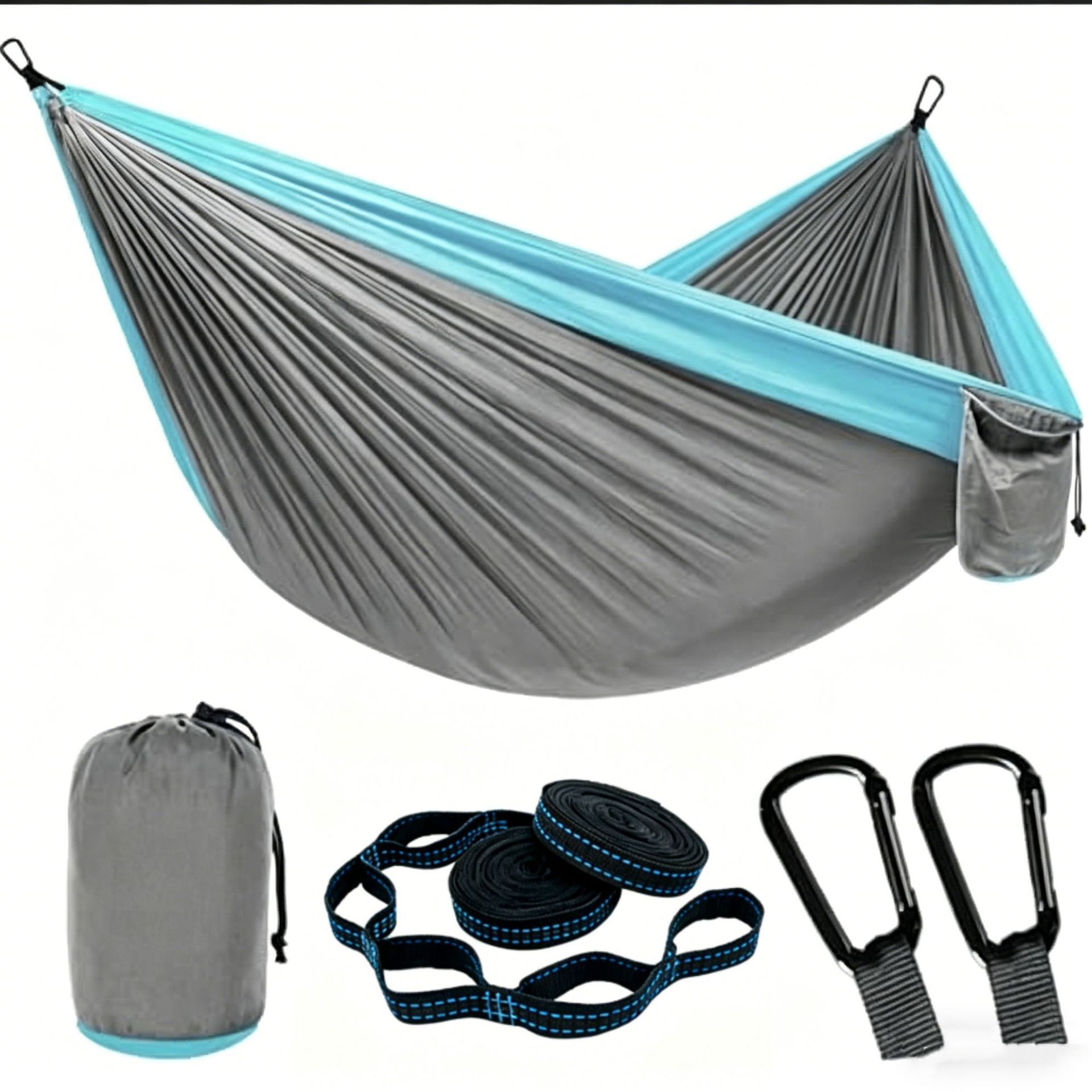 Camping Hammock Portable with 2 Tree Straps and Attached Carry Bag for Outdoor Camping Beach