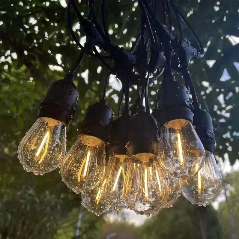 Outdoor String Lights Patio LED Light Waterproof Porch Lighting Plastic Bulb