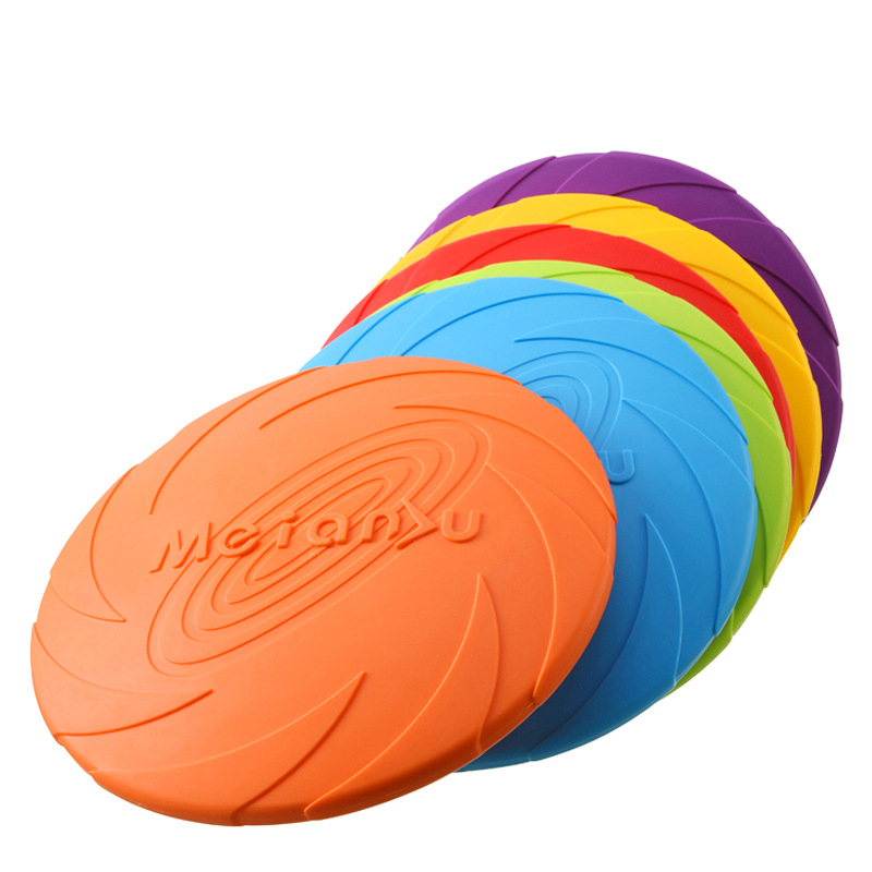 Dog Toys Silicone Flying Disc Fashion Multicolor Resistant Chew Toys Puppy Outdoor Game Trainning Interactive Supplies