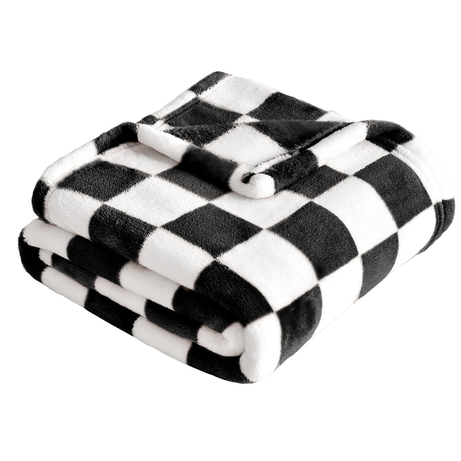Checkered Baby Blanket Fleece Ultra Soft Cozy Fluffy Infant Toddler Newborn Receiving Blankets for Crib Stroller