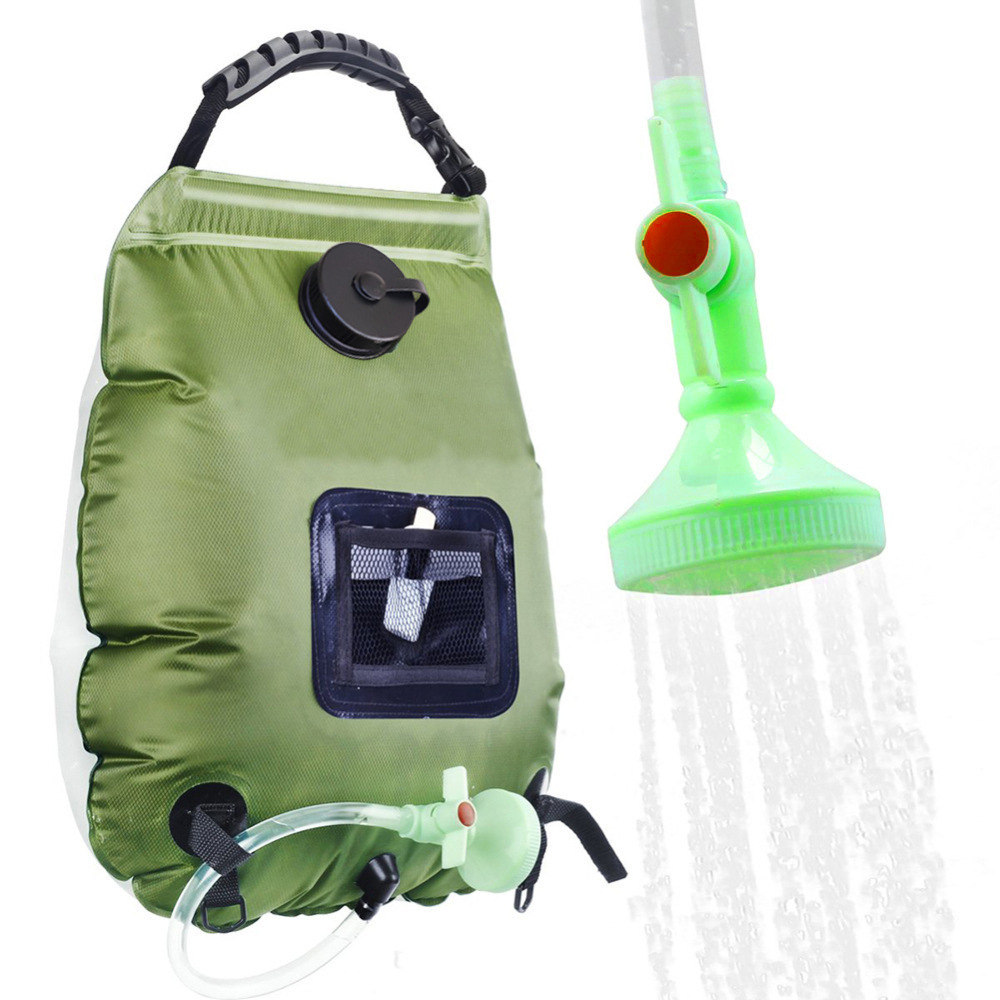 Solar Shower Bag for Camping with Removable Hose Switchable Shower Head Portable Shower for Beach Swimming Traveling