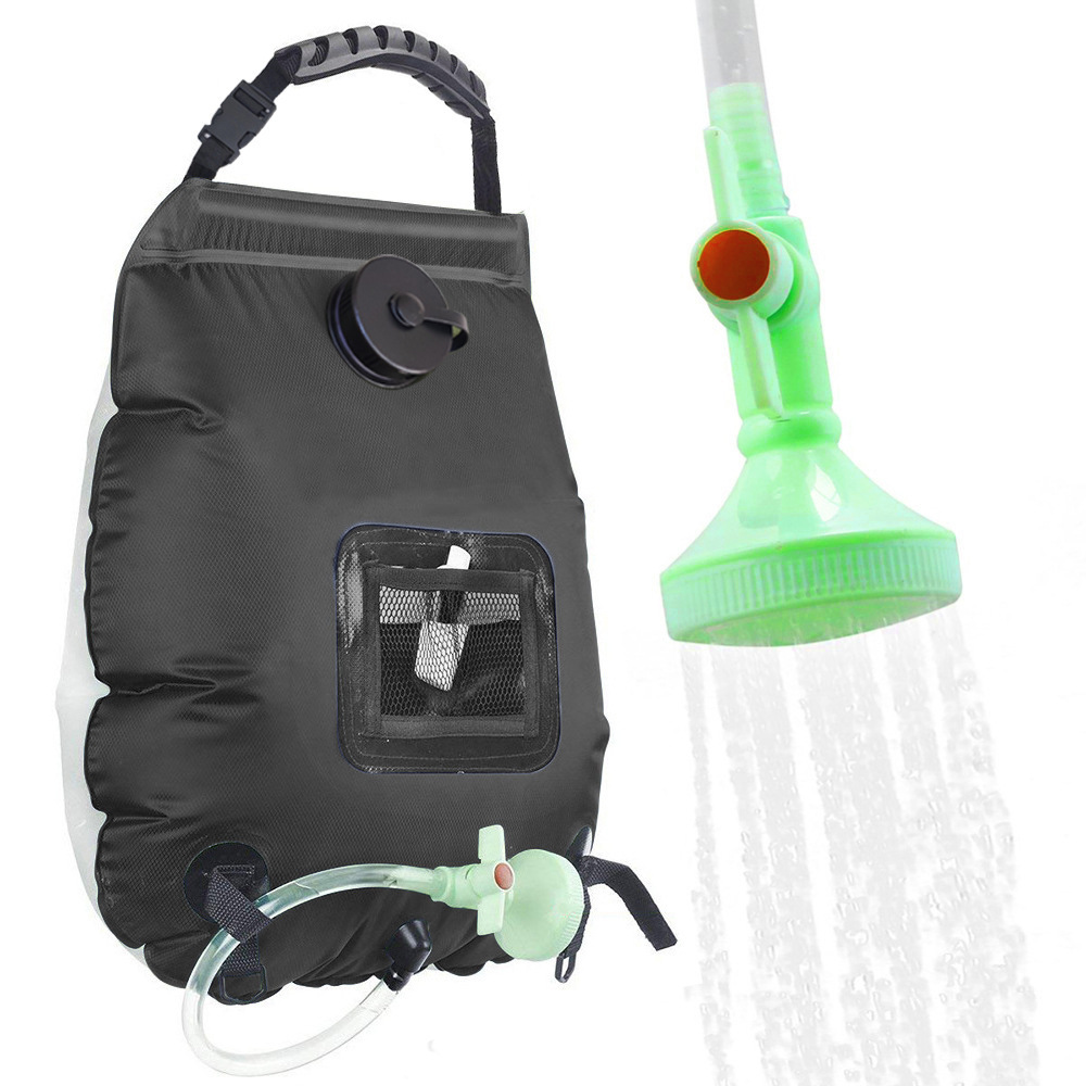Solar Shower Bag for Camping with Removable Hose Switchable Shower Head Portable Shower for Beach Swimming Traveling
