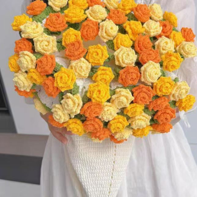 1pcs Finished Flower Bouquet Blanket Soft and Lightweight Knitted Throw Blankets for Birthday Wedding Valentine’s Day Home Decor