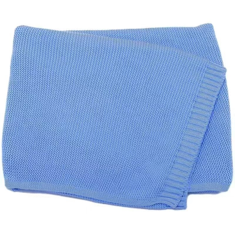 Personalized Kid Name Baby Blanket Embroidered New Born Baby Blanket Stroller Swaddles Breathable Cotton Knitted Blanket Bedding