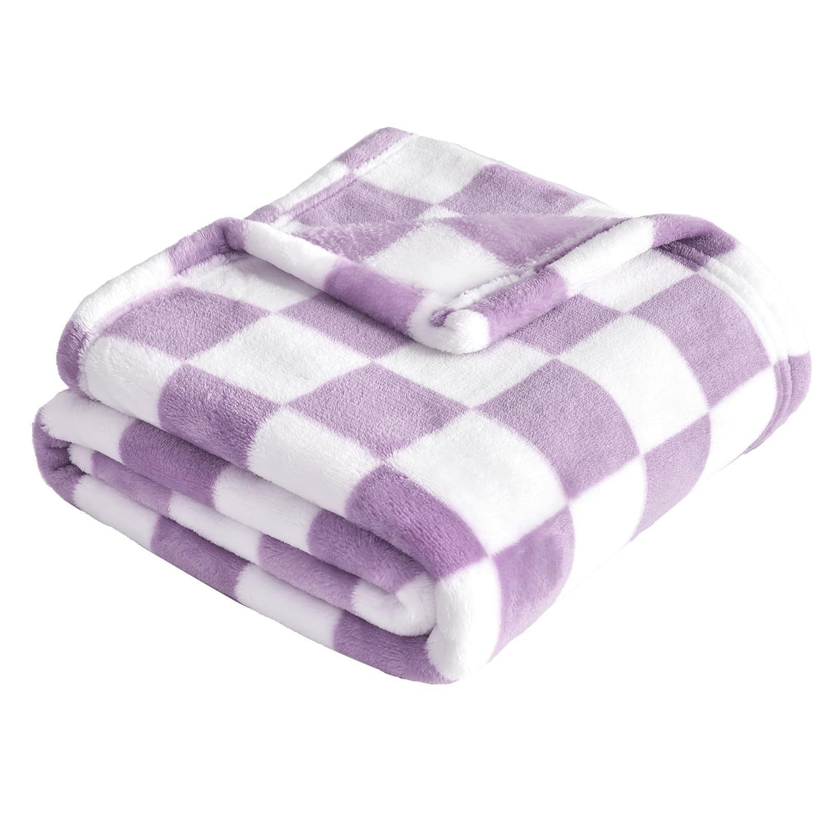Checkered Baby Blanket Fleece Ultra Soft Cozy Fluffy Infant Toddler Newborn Receiving Blankets for Crib Stroller