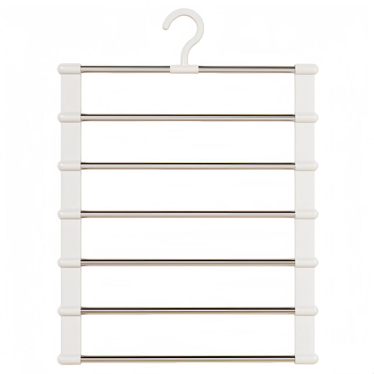 7 Layers Stainless Steel Pants Hanger Space Saving Closet Organizer Trousers Rack Non-Slip Wardrobe Storage Clothes Rack