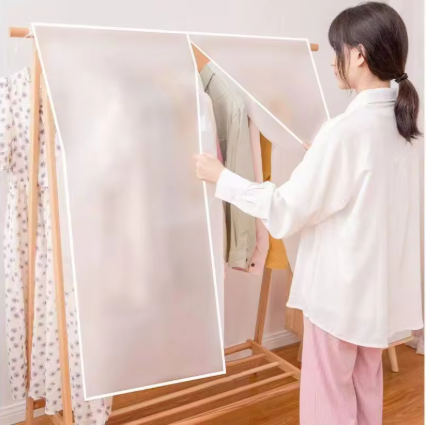 Translucent Waterproof Dustproof Clothes Hanging Garment Bag Wardrobe Storage Organizer for Suits Dresses