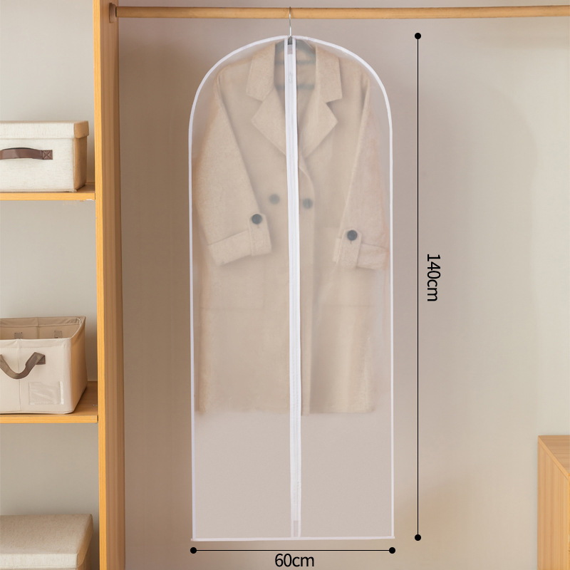 Clothes Hanging Dust Cover Wedding Dress Cover Suit Coat Storage Bag Transparent Fully Enclosed Clothes Cover With Zipper