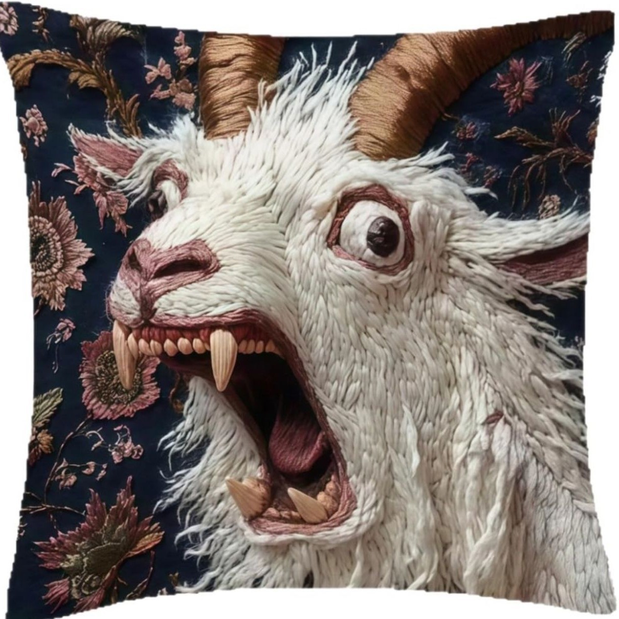 Spooky Goat Face 2D Cushion Cover For Pillow Sofa Printing Decoration Room Home Office Coffee Shop Car Nordic Simplicity