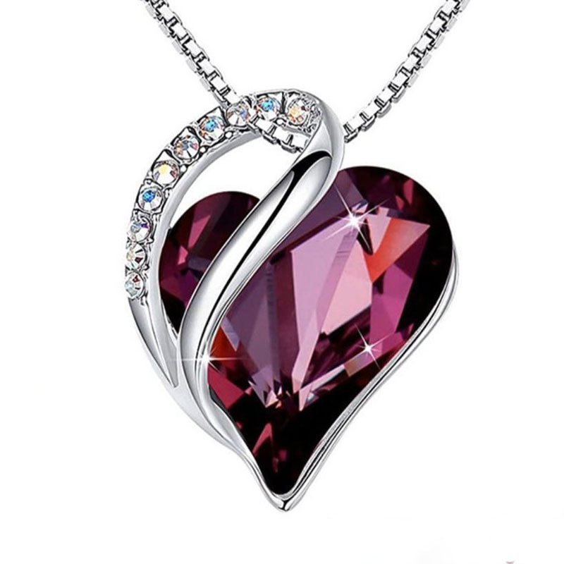 Necklaces Infinity Love Birthstone Heart Crystal Pendant Birthday Anniversary Jewelry for Women