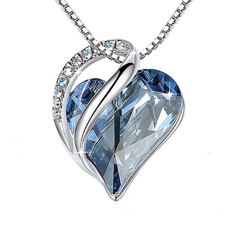 Necklaces Infinity Love Birthstone Heart Crystal Pendant Birthday Anniversary Jewelry for Women