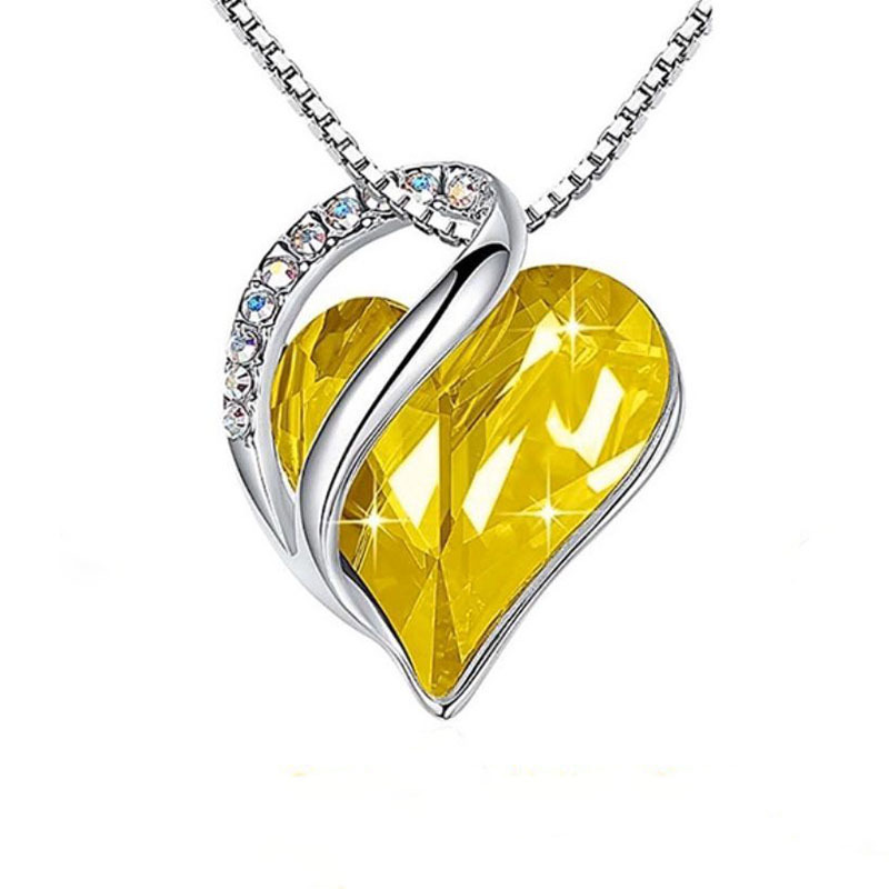 Necklaces Infinity Love Birthstone Heart Crystal Pendant Birthday Anniversary Jewelry for Women
