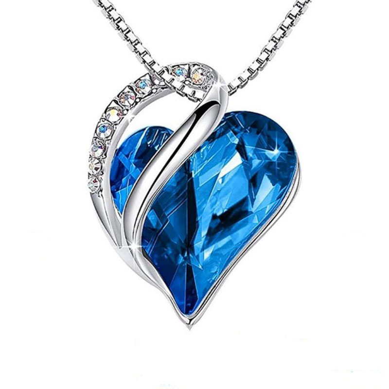 Necklaces Infinity Love Birthstone Heart Crystal Pendant Birthday Anniversary Jewelry for Women