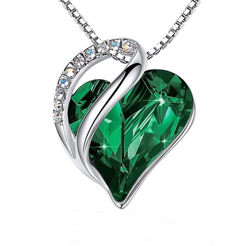 Necklaces Infinity Love Birthstone Heart Crystal Pendant Birthday Anniversary Jewelry for Women