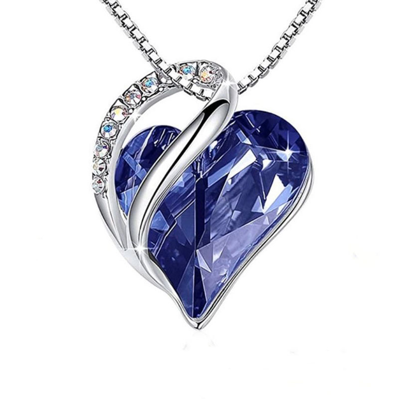 Necklaces Infinity Love Birthstone Heart Crystal Pendant Birthday Anniversary Jewelry for Women