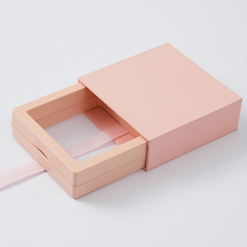 PE Film Colorful Jewelry Storage Box 3D Packaging Case Gemstone Free Stand Floating Frame Membrane Ring Earring Necklace Display
