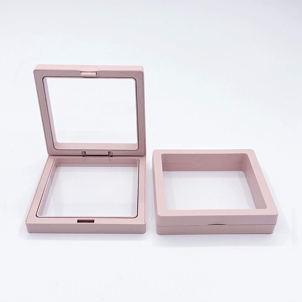 PE Film Colorful Jewelry Storage Box 3D Packaging Case Gemstone Free Stand Floating Frame Membrane Ring Earring Necklace Display