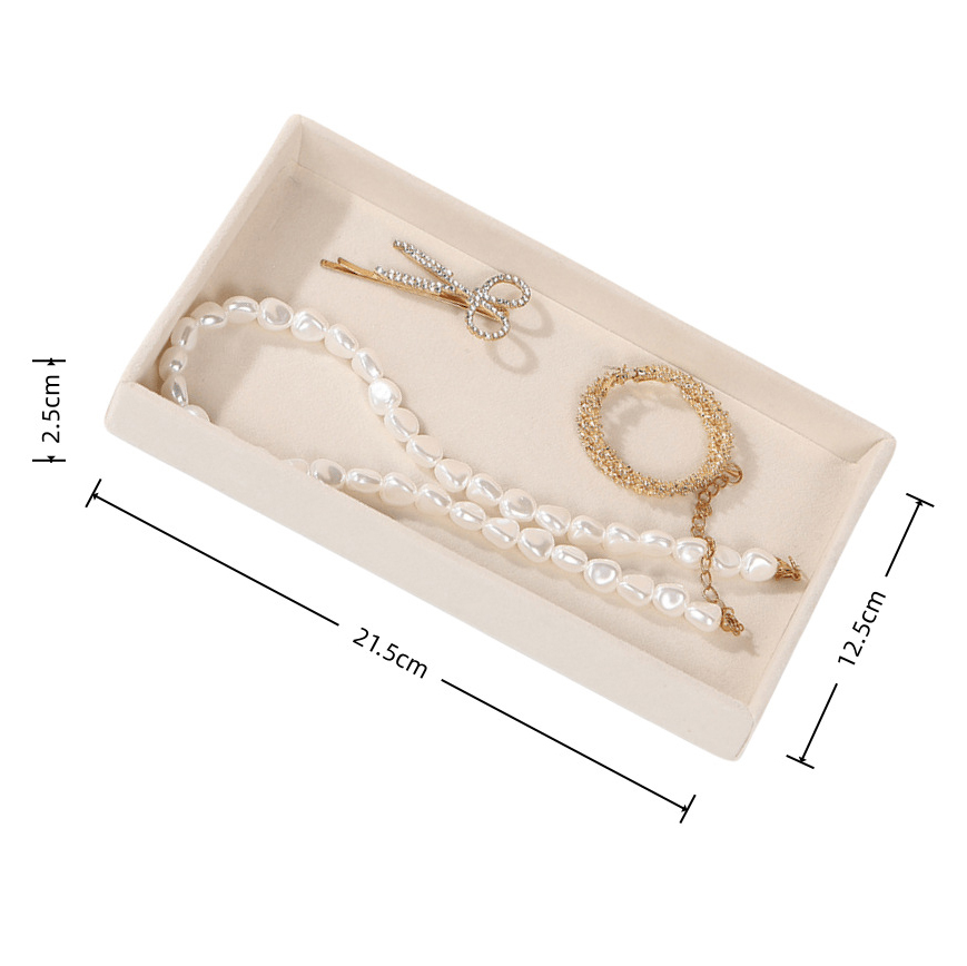 1PC Beige Flocking Jewelry Organizer Tray Detachable Divider Jewelry Box Multi Grids Storage Case for DIY Jewelry Making Display