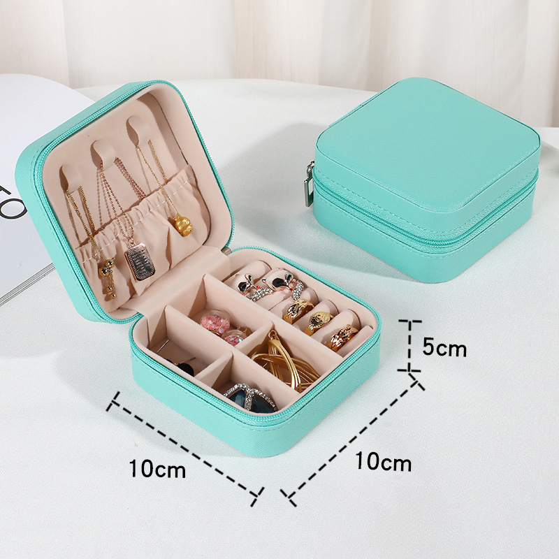 Portable Mini Jewelry Travel Case Organizer Box Jewelry Storage Holder for Girls Womens Earring Necklace