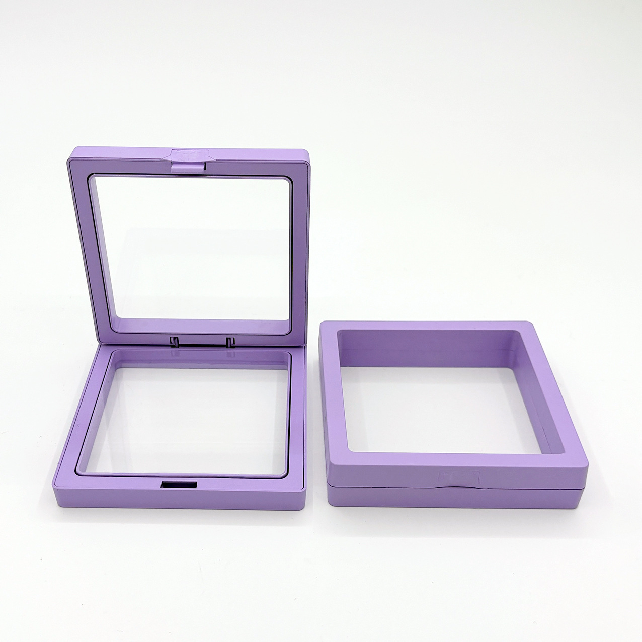 PE Film Colorful Jewelry Storage Box 3D Packaging Case Gemstone Free Stand Floating Frame Membrane Ring Earring Necklace Display