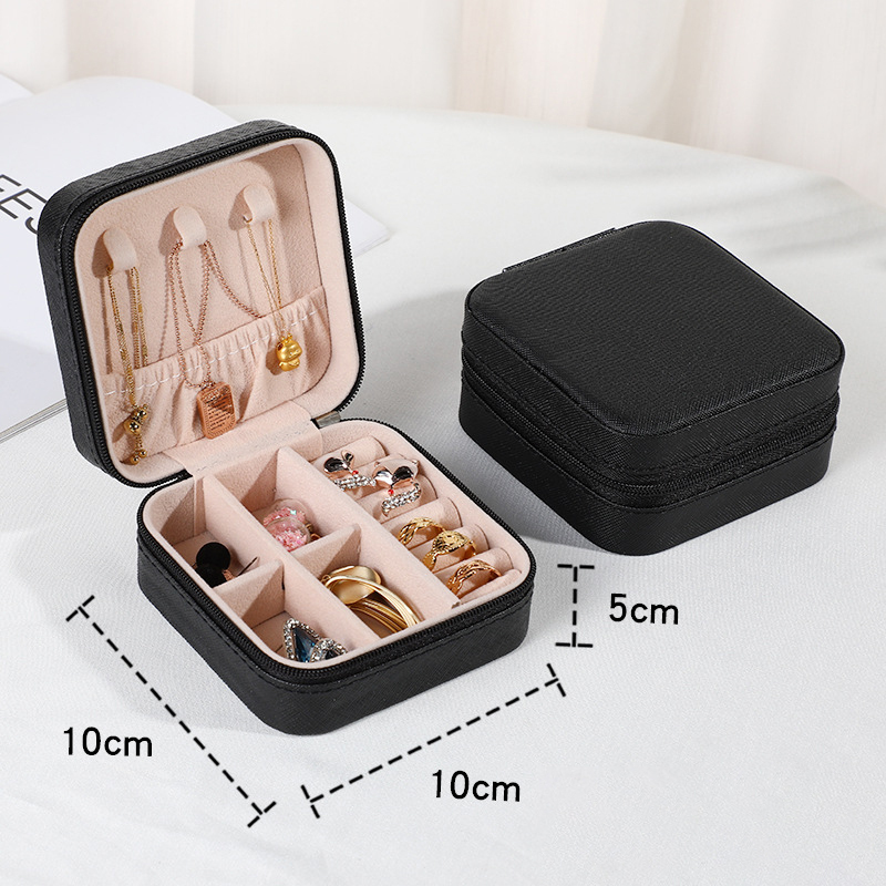Portable Mini Jewelry Travel Case Organizer Box Jewelry Storage Holder for Girls Womens Earring Necklace