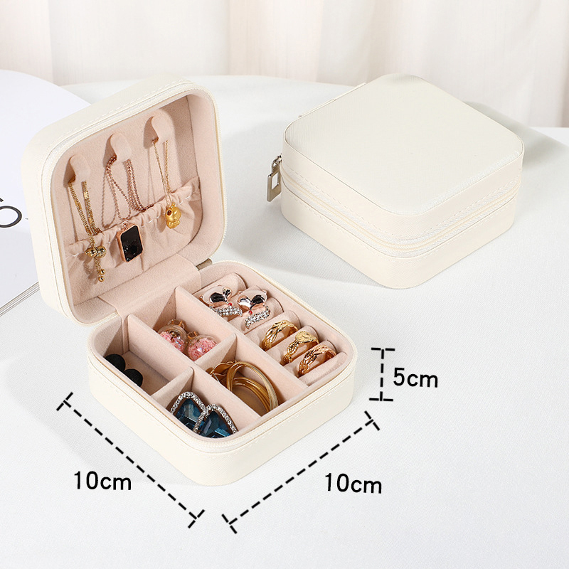 Portable Mini Jewelry Travel Case Organizer Box Jewelry Storage Holder for Girls Womens Earring Necklace