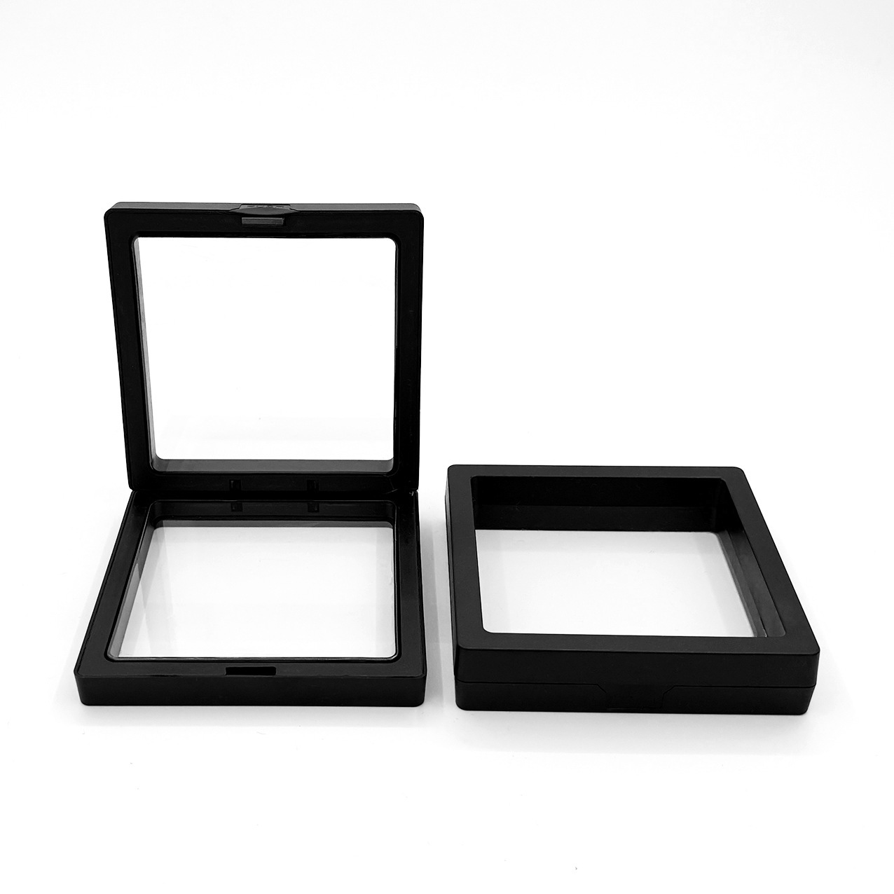 PE Film Colorful Jewelry Storage Box 3D Packaging Case Gemstone Free Stand Floating Frame Membrane Ring Earring Necklace Display