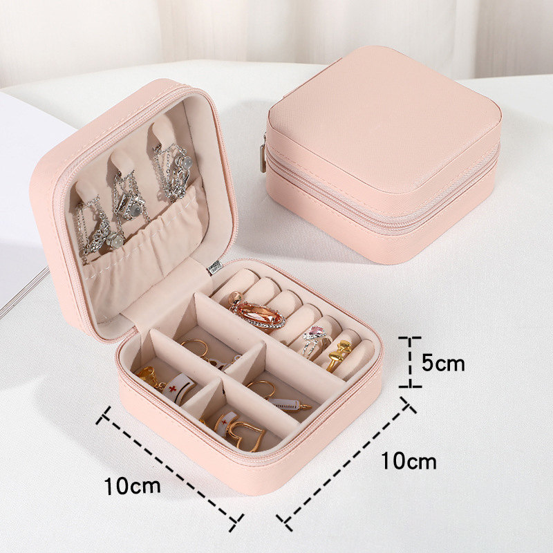 Portable Mini Jewelry Travel Case Organizer Box Jewelry Storage Holder for Girls Womens Earring Necklace