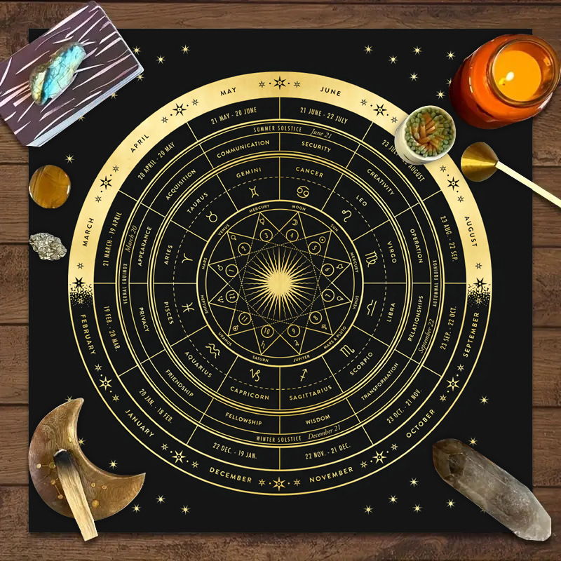 1PC Moonlight Flower Tarot Card Table Cloth Altar Card Mat Witchcraft Astrology Supplies Decorative Card Mat