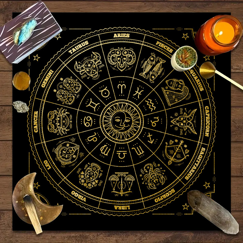 1PC Moonlight Flower Tarot Card Table Cloth Altar Card Mat Witchcraft Astrology Supplies Decorative Card Mat