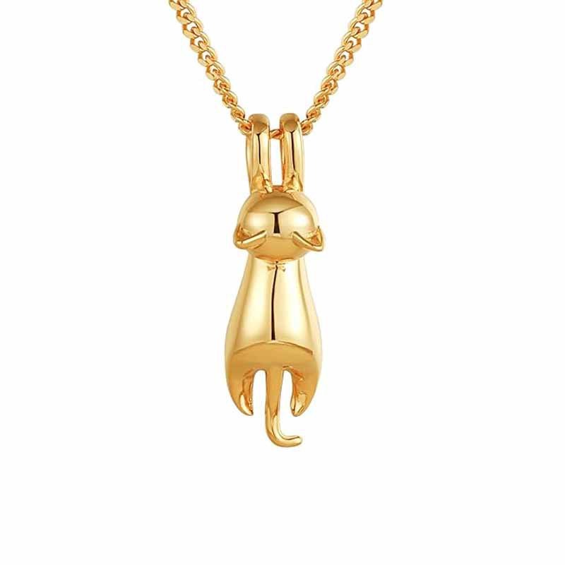 Silver Cat Necklace Dainty Charm Pendant Necklace for Women