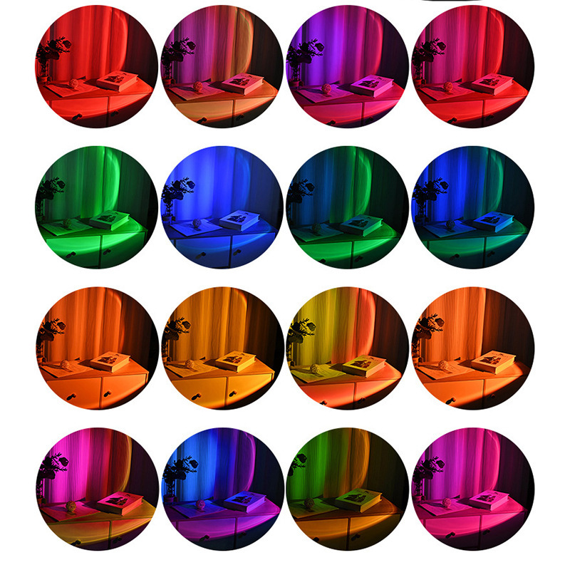 Sunset Lamp Projector Multicolor Changing LED Projection Lamps for Bedroom Photography Party Tiktok Live